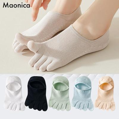 Cotton Toe Socks for Women Summer Soft Breathable Invisible Socks Thin Boat Socks 1/3 Pairs