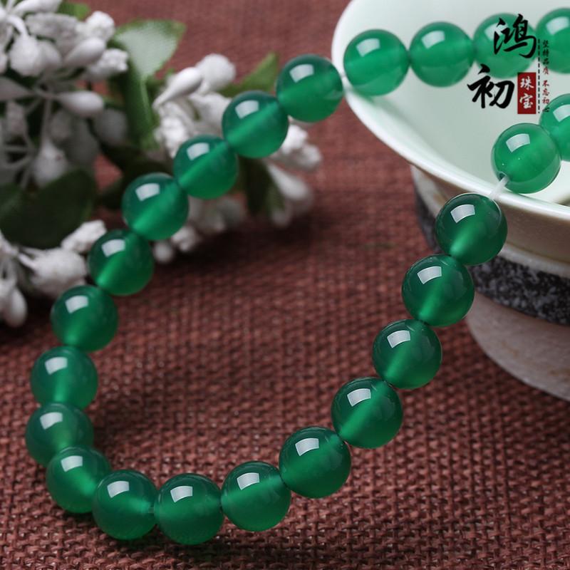 Hongchu Crystal 7A High-quality natural green agate semi-finished product Scattered beads diy Ornament Beaded Materials
