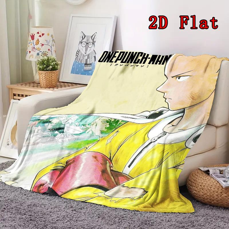 One-Punch Man 2D Flat Pattern Flannel Blanket High Quality All Seasons Warmth and Comfort Perfect for Christmas Gifts.DMT0925501