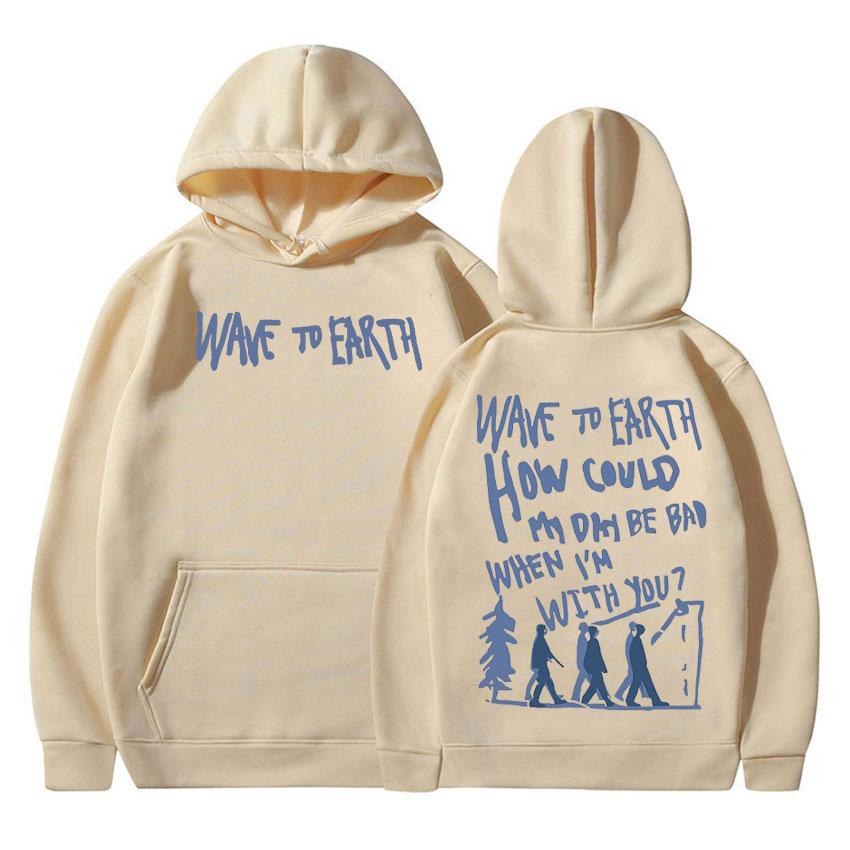 Vintage Wave To Earth Music Album Print Hoodie Men Fashion Harajuku Oversized Sweatshirt Unisex Hip Hop Pullover Clothing Hooded