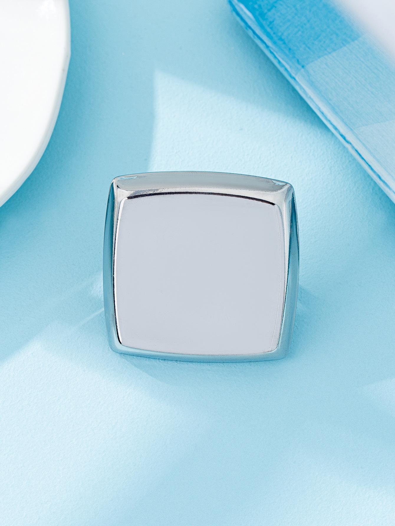 

Кільце Вітер Квадрат Глянсове Просте Особистість Модний Дизайн Трендовий Універсальний Відкритий Ювелірний Виріб срібний