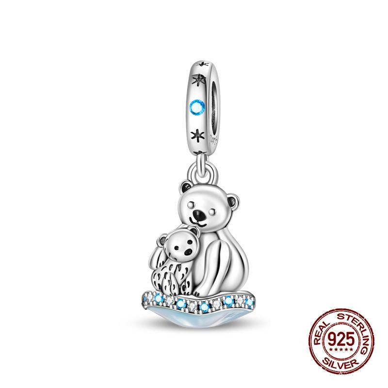 Winter Charms Copper Elk Bear Santa Claus Charms Beads Fit Original Bracelets For Women Diy Festival Jewelry Gifts