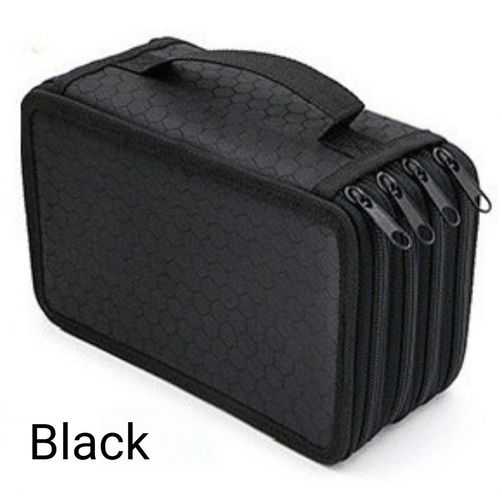 

4-Layer Large Capacity Pencil Case, Sturdy Zipper Closure Holds Up To 72 Pens Design, For School Office Stationery Storage Use чёрный