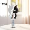 Funny Vehicle Wobble Decor Cute Cat Car Dashboard Decorations with Spring Swing Design, 2D Flat Acrylic Kitten High Elastic Ornaments, Stable