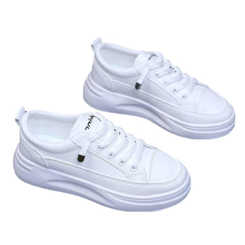 2025 Módní dámské bílé PU běžecké tenisky - Prodyšné, ležérní boty v korejském stylu