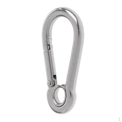Moschettone in acciaio inox con occhiello da 5/7/8 cm