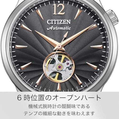 Citizen NH9131-14E Męski zegarek automatyczny, konstrukcja z otwartym sercem, przezroczysty dekiel, wodoodporny, czarny