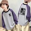 Boys' Color Block Crew Neck Long Sleeve T-shirt - Pure Cotton Base Layer Top for Spring & Autumn 2026