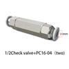Air Check Valve for 6mm/8mm/10mm OD Hose 1/4' Brass One-Way Single-Check Valve for Air Gas Compressor Pipe Fitting Adapter