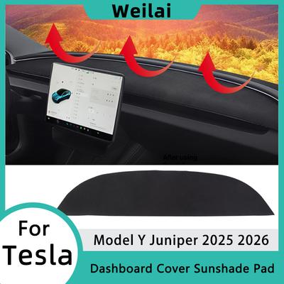 Dashboard Cover for Model Y Juniper 2025 2026 Center Console Anti-UV Dustproof Sunshade Protector Pad Mats Car Accessories