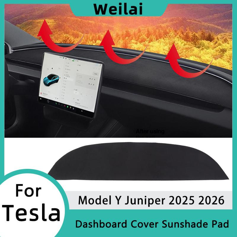 Dashboard Cover for Tesla Model Y Juniper 2025 2026 Center Console Anti-UV Dustproof Sunshade Protector Pad Mats Car Accessories