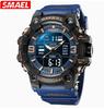 SMAEL 8049 Watch Sport LED Light Alarm Clock Dual Time Display WaterproofWeek Auto Date Wristwatches Quartz