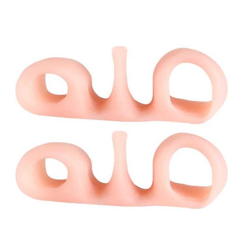 

2Pcs Silicone Gel Double Ring Thumb Corrector Bunion Foot Toe Hallux Valgus Protector Separator Finger Straightener Adjuster телесный