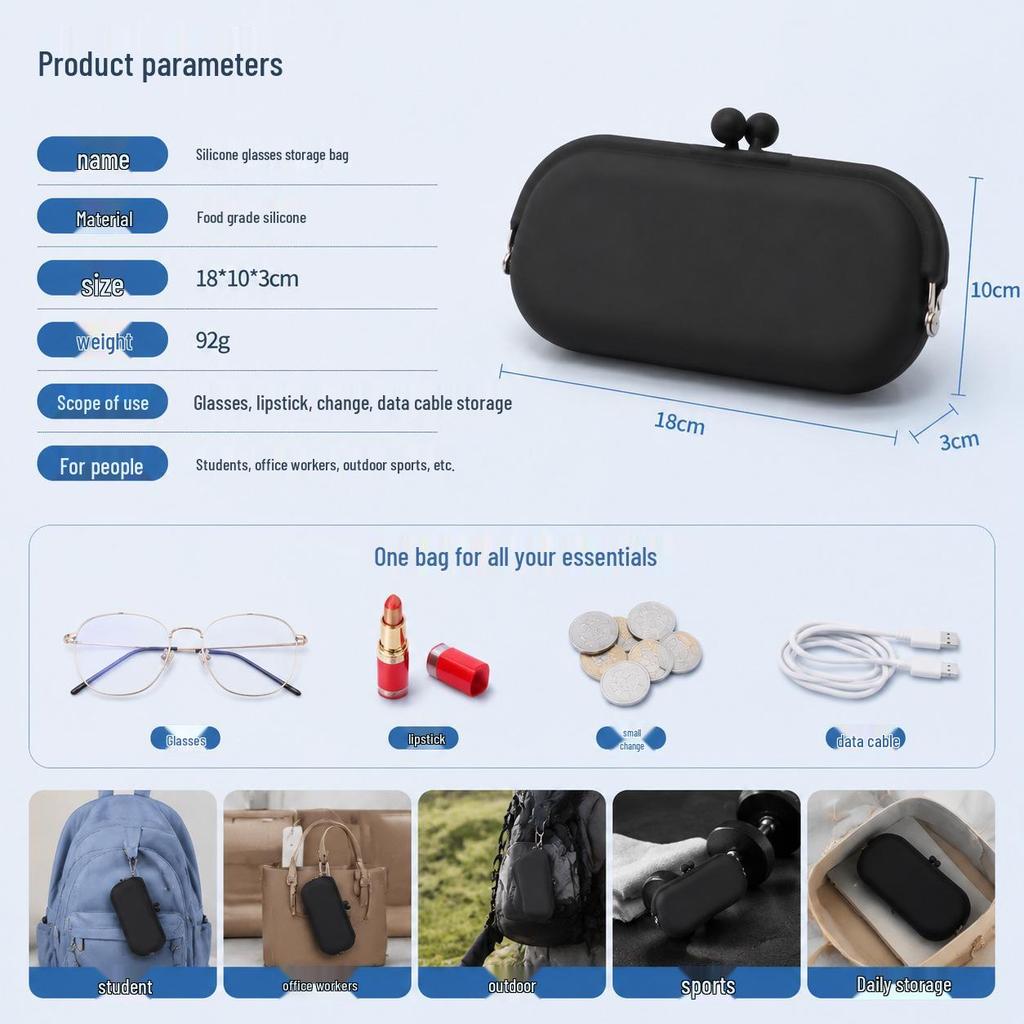 Multicolor Silicone Sunglasses Case - Travel Portable Protective Bag