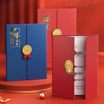 Tri-fold Honor Certificate with Thick Hot-Stamped Cover, A4 Printable Pages for Appointments and Notices