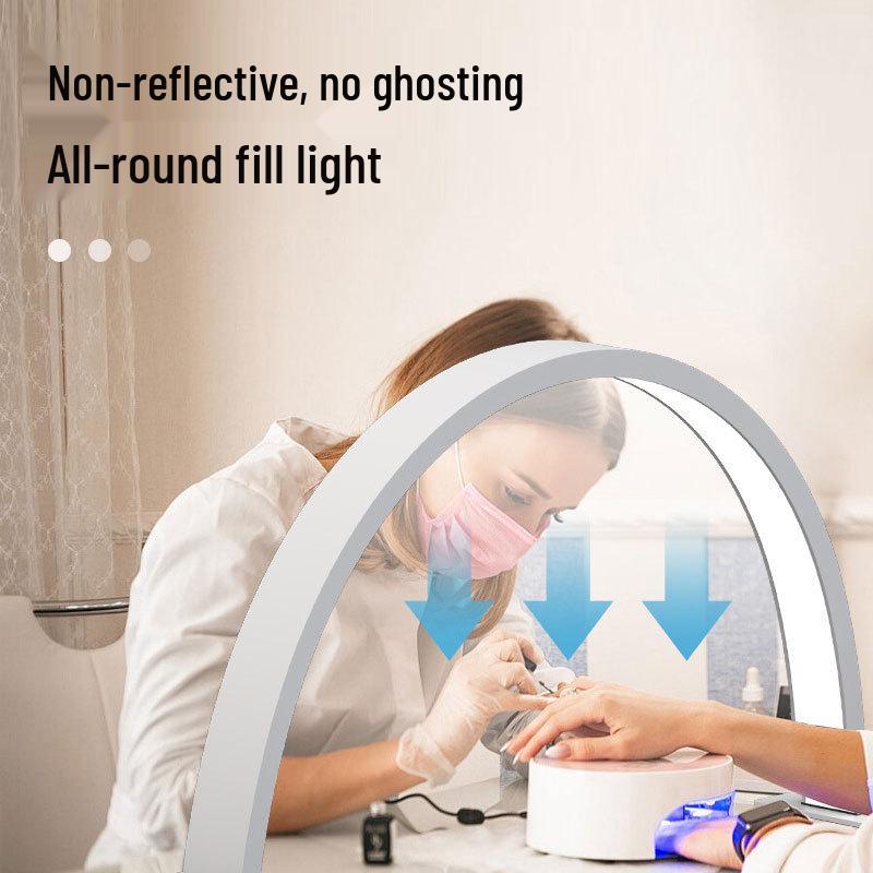 Half-Moon Nail & Beauty Lamp with Stand and Drill Attachments
