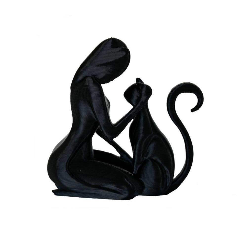 

Теплые Памятные Статуэтки Питомцев Черные Маленькие Украшения Горячие Миниатюрные Модели Дом Комната Human and Cat