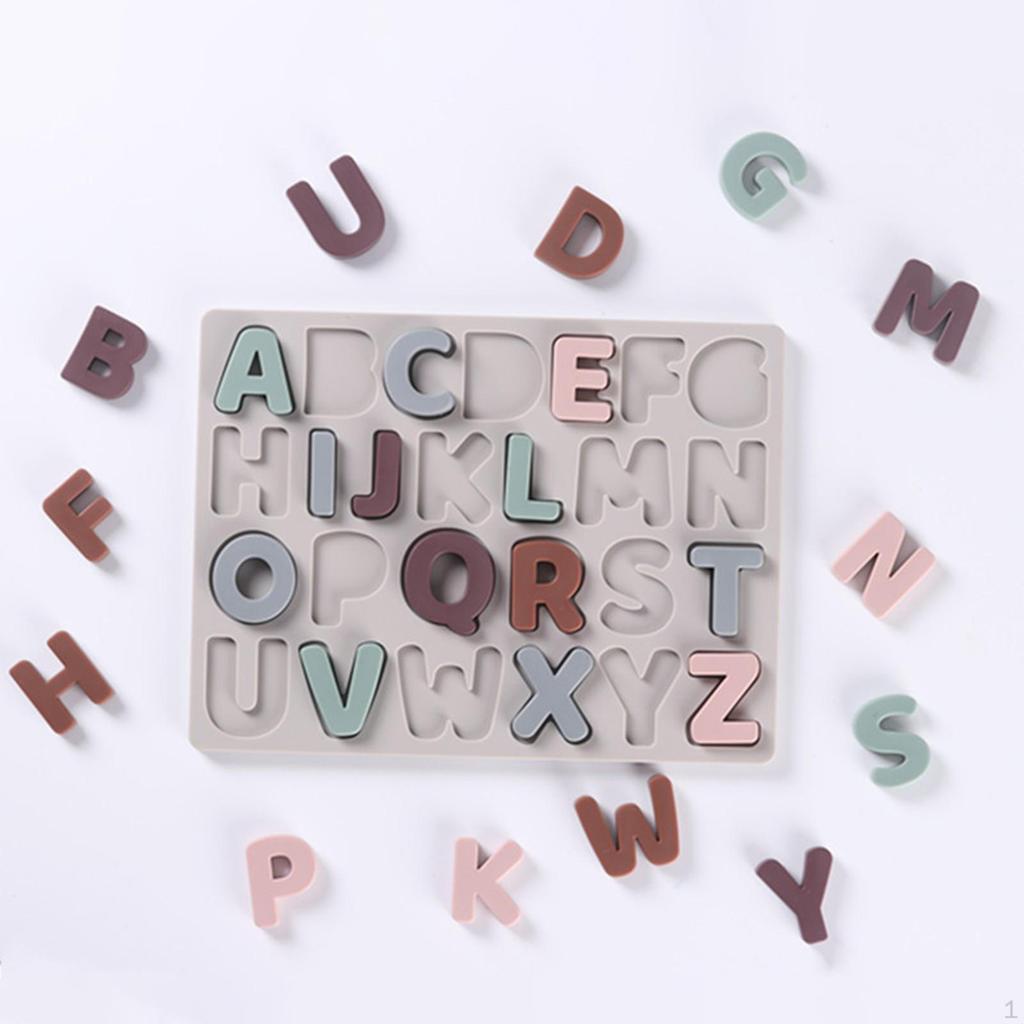 Silicone Educational Abc Puzzle Montessori Education Toys Color Recognition Toy Preschool Game for