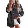 Women's Long Sleeve V-Neck Denim Shirt Button up Top Fashionable Casual Style for Ladies Summer Collection No Brand