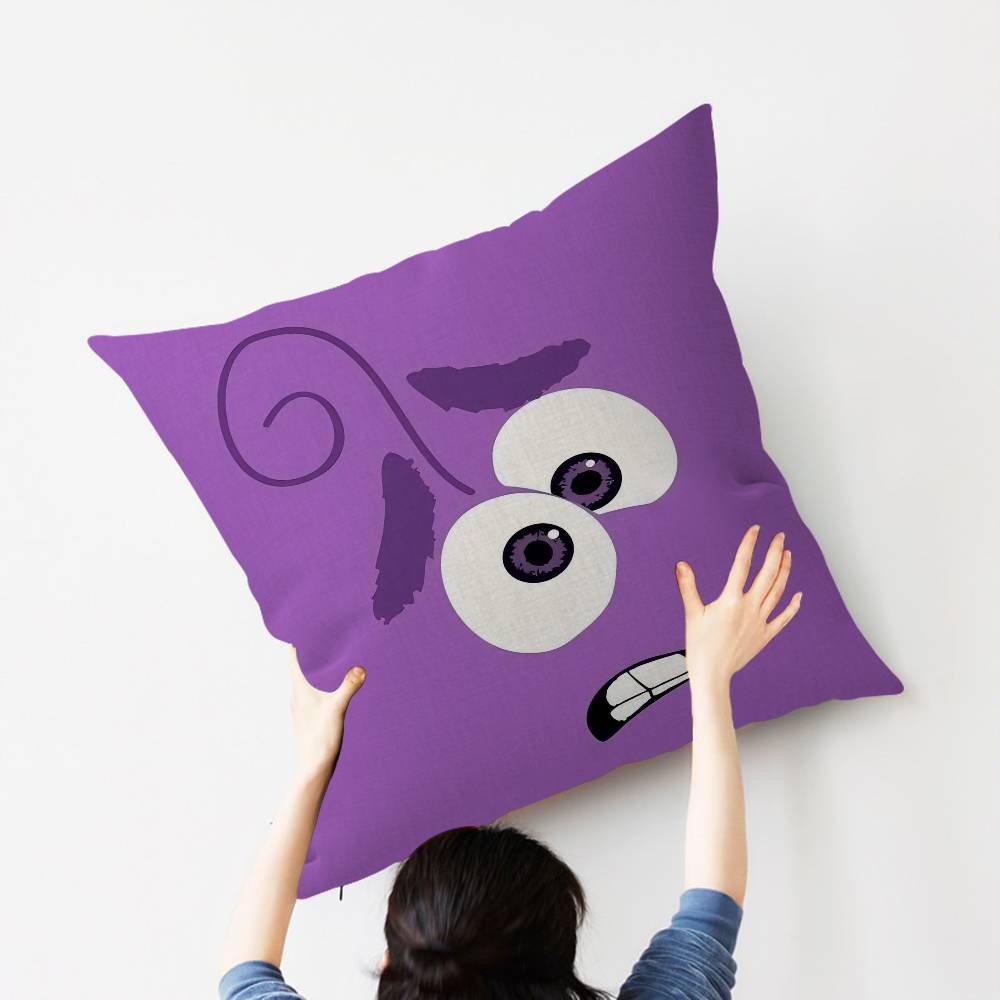 CARTOON ANGRY Funny Face Eyes Maple Design Cushion Cover Happy Autumn Harvest decor Holiday Decorati Pillow Cover