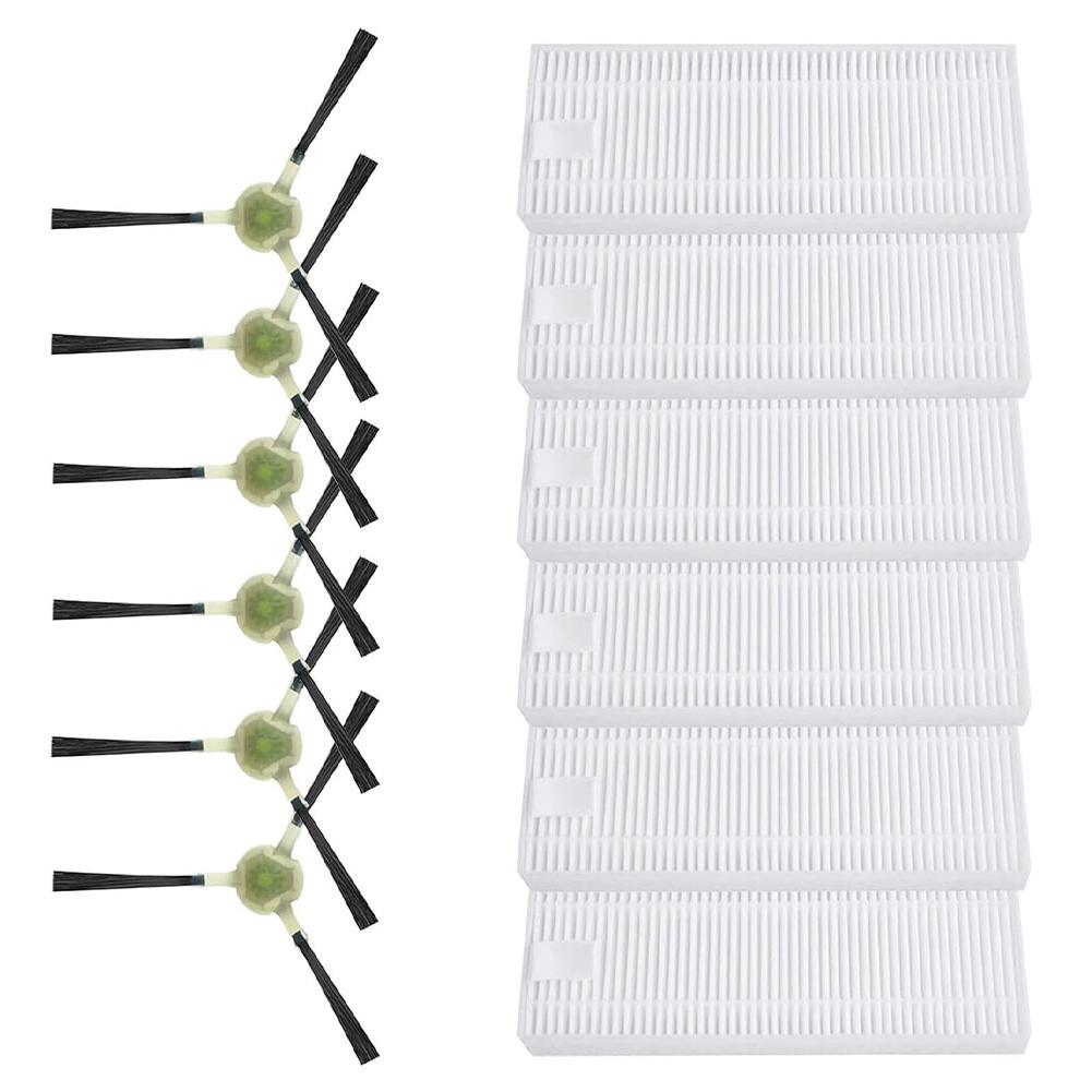 Replacement Filters & Side Brush Kit For Lefant M330/M330 Pro Robot Vacuum 6 Filters + 6 Brushes Deep Clean Carpets