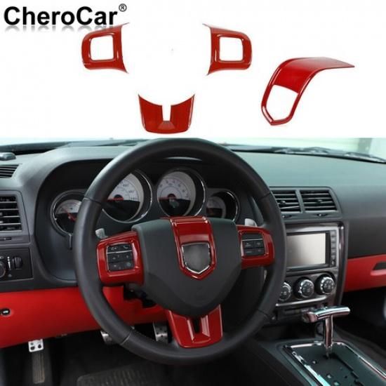 ??Red Car Decorative Trim Molding Frame Bezels Cover Kit For Dodge Charger 2010+