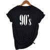 90 S Letter Printed Women Tshirt Casual T Shirt Short Print Regular O Neck Tops Shirts