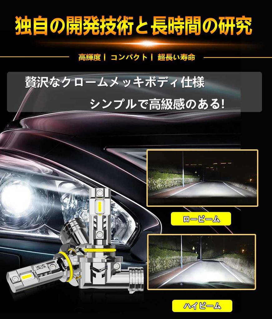 plated WENLE Super Stealth compatible LED headlight bulb New vehicle inspection compliant Smaller than halogen 7 times brighter 18000LM 60W White
