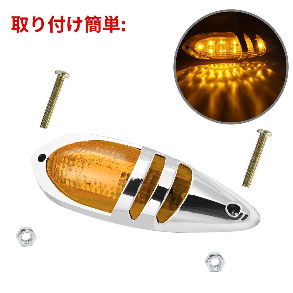 LED Side Marker Lights for Side Marker Position Roadside Signal Marker X-STYLE Trucks, 24V, Yellow, 6-LED, Bright, Lamp, Light, Trailer, Bus, Light,