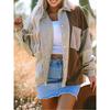 European and American Fashion Houndstooth Plaid Shirt Style Outerwear Women 2025 Winter New Color Matching Warm Long Sleeve Top Women
