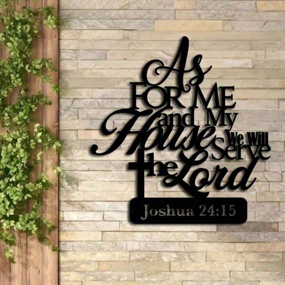 Metal Wall Art Joshua 24:15 Scripture Christian Decor Vintage Rustic