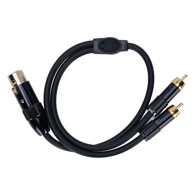 XLR-Buchse Y-Splitter Stereo-Kabel 0,5m XLR-Buchse auf 2 Cinch-Stecker Adapterkabel für Verstärker