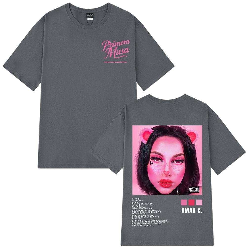 Rapper Omar Courtz Primera Musas Album mit Bildern, Herren- und Damenmode Sommerdruck, 100% reine Baumwolle T-Shirt