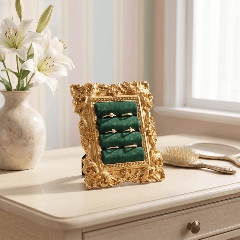 Resin Frame Jewelry Display Stand Velvet Ring Display Stand Photo Frame Earring Holder Daily