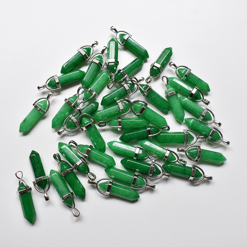24pcs/lot Fashion quality assorted natural stone mixed pillar charms chakra Pendants & necklaces for making free