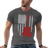 Camiseta De Jogador De Guitarra Com Bandeira Americana Taunisexho Grande Camiseta Simples