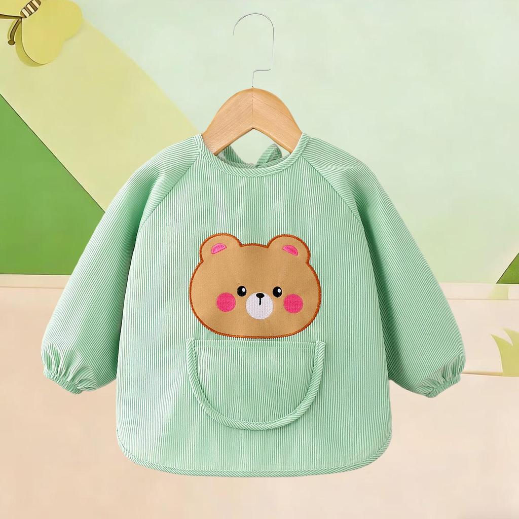 Waterproof Corduroy Baby Coveralls: Stain-Proof Unisex Autumn/Winter Eating Apron & Bib