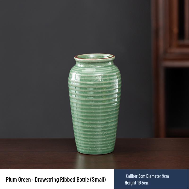 Vaso in Ceramica di Alta Gamma Ge Kiln Retrò per Fiori Freschi, Idroponica e Bambù