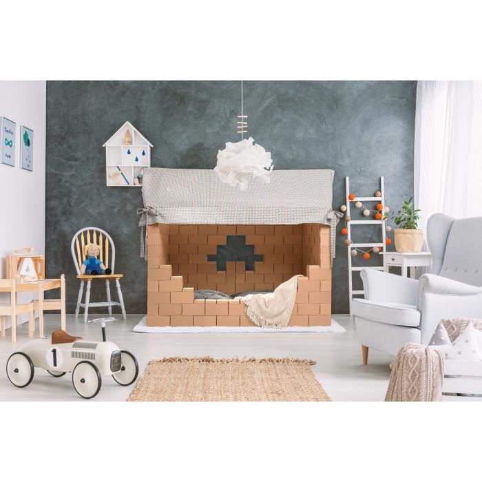 XXL Blocs de construction de bricolage Maison de jeu pour enfants, Maison de jeux de grand carton pour enfants, Kit de construction
