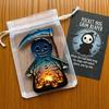 1/2/4/5Pcs Pocket Hug Ghost with Positive Card Emotional Support Ghost Token Mini Halloween Cartoon Ghost Statue Inspirational Gift