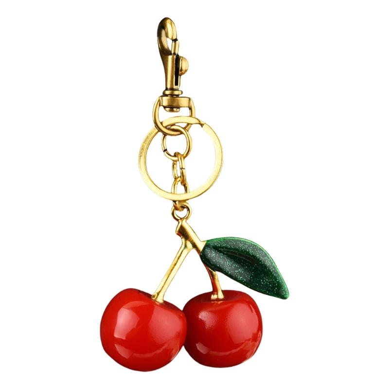 

Stylish Cherry Key Chain Ornament Lovely Cherry Key Chain Accessory Versatile Keyrrings Pendant for Keys and Bags 1