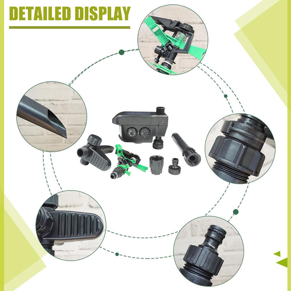 1/2pcs Solar Power Motion-Activated Sprinkler Animal Repeller 3 Time Modes Adjustable Spray Angle Sprinkle Distance for Garden F