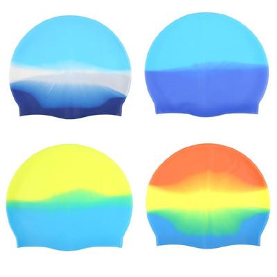 Silicone Swimming Hat Gradient Color Swimming Caps Diving Hat Swim Caps Bathing Hat for Women and Man