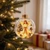 Decorative Light for Parties Lighted Clear Christmas Ball Ornaments Cute Santa Claus/Tree/Snowman/Angel Figure Inside Storytelling Holiday Ornaments