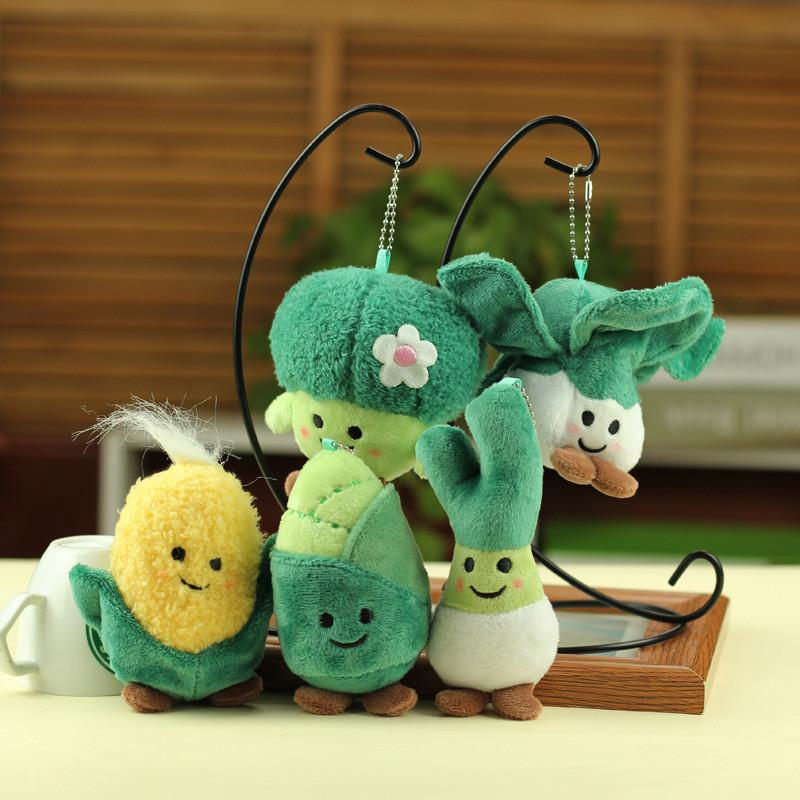 Adorable Vegetable And Fruit Plush Toys Broccoli Cabbage Corn Green Onion Realistic Stuffed Dolls