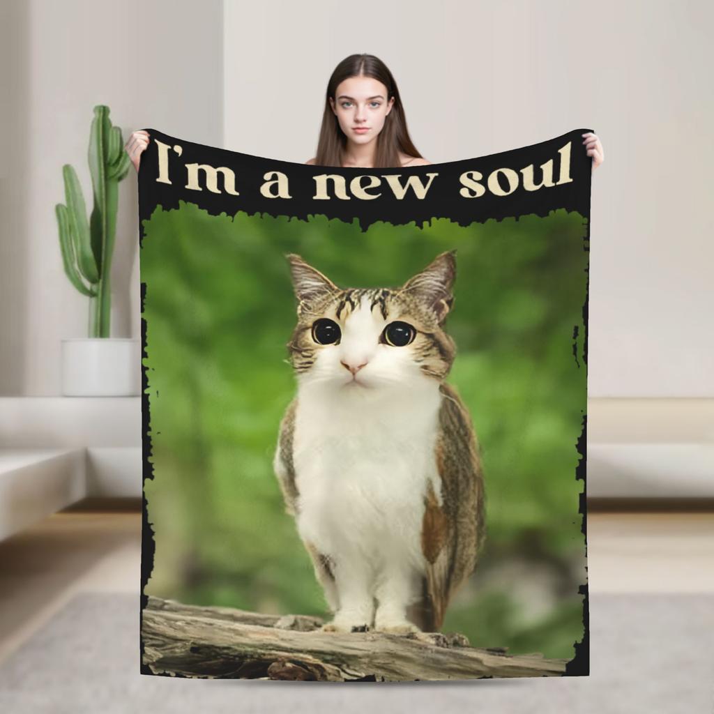 Meowl Gatto Gufo Divertente Internet Trendy Meme Coperta Super Calda Morbida Peluche Coperta Plaid Per Divano Letto Flanella Copriletto Coperta da Letto
