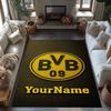 Borussia Dortmund Personalized Name Carpet Suitable for Game Room Hallway Bedrooms Playrooms Antislip Carpet Office home decor Best for Christmas