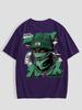 T-shirt Grafica da Uomo - Casual & Ampia T-shirt a Maniche Corte Dark Academia Top Oversize Larghi T-shirt Nero