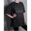 Pure Heavyweight Summer T-shirt for Women, Washed-out Large-size T-shirt for Ladies, Vintage-printed Casual Loose-fit T-shirt