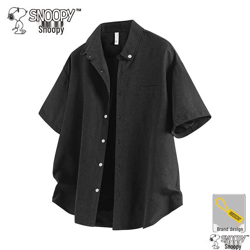 SNOOPY Men s Short Sleeve Casual Business Shirt L